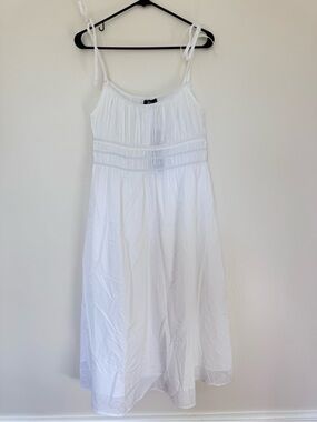 Madison Mathews Sally Midi Dress White size Medium NWT NEW